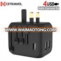 2019 Promotion Gifts Airline Travel Kit Auto Resetting Fuse electrical multi socket plug universal adapter 4 port usb charger